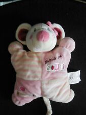 doudou peluche souris blanche