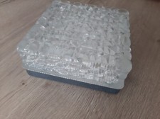 Plafonnier vintage carré applique murale verre moulé Ceiling lamp 70's