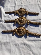 Ancien Fronton Corniche Garniture Bronze  Décor  De Miroir  Meuble  Horloge