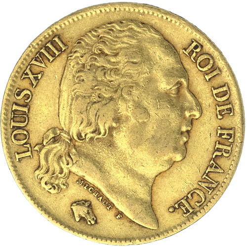Louis xviii francs 1818 - louis,