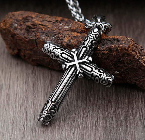 Collier croix chaîne homme
