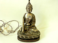 lampe sculpture Bouddha de la médecine bronze argenté milieu XXeme Tibet Nepal