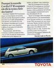 PUBLICITE ADVERTISING  1985   TOYOTA   COROLLA GT 16 soupapes