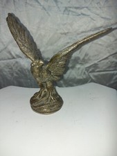 MASCOTTE AUTOMOBILE BOUCHON RADIATEUR AUTOMOBILIA AIGLE BRONZE ARGENTÉ 