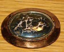 vintage 1960 BROCHE D'ART ancienne FAYENCE FRANCE émaux ? berneck