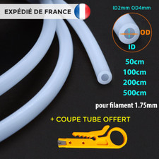 Tuyau Tube en téflon PTFE 4mm x 2mm pour Filament 1.75mm Imprimante 3D Printer
