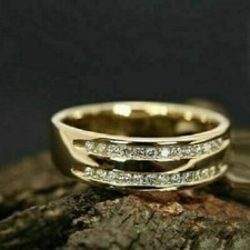 Bracelet homme mariage finition or jaune 14 carats diamant taille ronde 2...