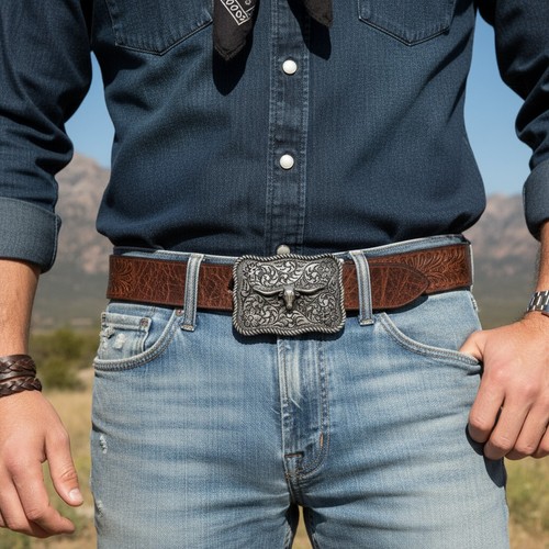 Hommes boucle argent métal - argent,