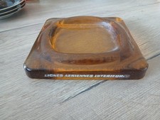 CENDRIER AIR INTER EN VERRE St Gobin Aviation Publicité 20 X 20 Cm 