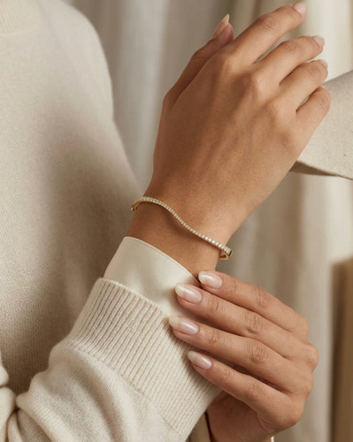 Bracelet jonc diamant wave 14k - diamant,