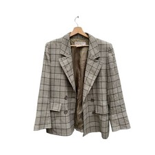 Yves Saint Laurent  SS 1987 Vintage Beige Tweed Suit  Size 44 fits L