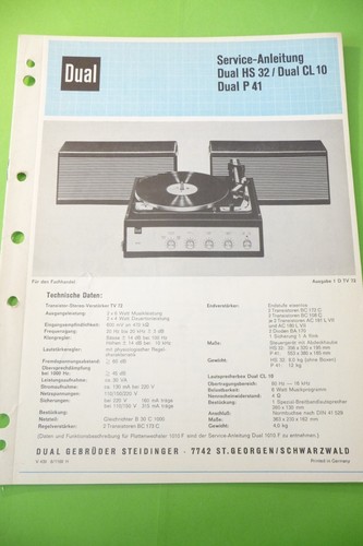 Manuel service pour dual hs - manuel,