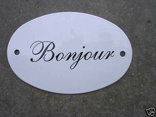 Plaque porte emaillee ovale - de,