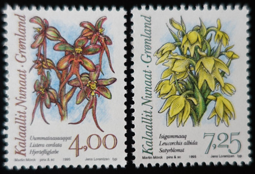 Timbres groenland fleurs - groenland,