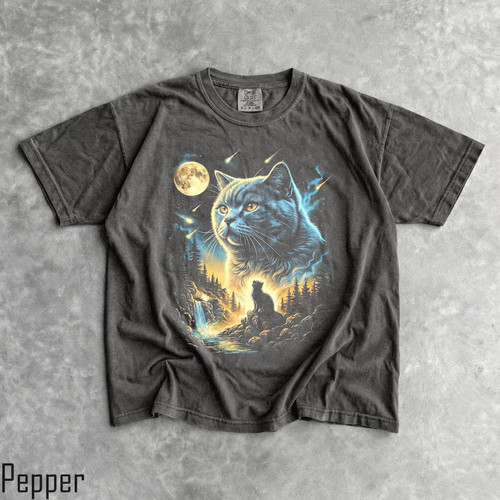 British shorthair howling - shorthair, moon
