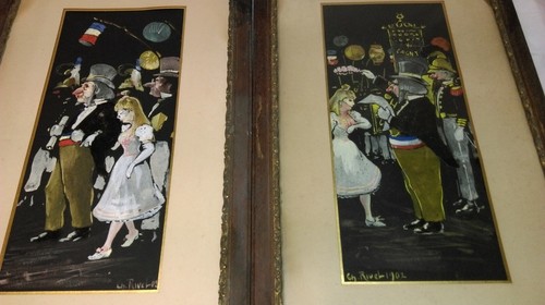 Rare pair paintings la - of, "la