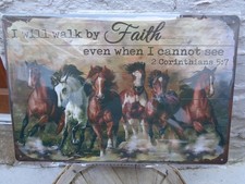 TOLE METAL CHEVAUX 20 X 30 CMS