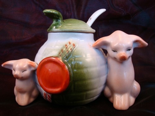 Moutardier figurine cochon - moutardier,