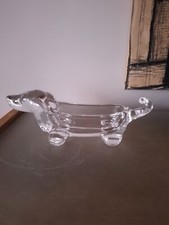 CHIEN , BASSET TECKEL  EN CRISTAL DE VANNES