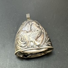 Ancien Hochet Bebe Art Deco Art Nouveau En Argent Massif Coq 🐓