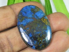 Cabochon ovale shattuckite naturel 23X35X3MM pierre précieuse en vrac pour bi...