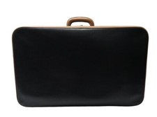 VINTAGE VALISE HERMES MERCURE EN CUIR TOGO NOIR BICOLORE SUITCASE TRAVEL CASE