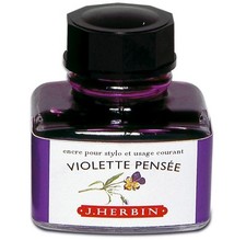 [13077T] Herbin Encre traditionnelle à stylo en flacon "D" 30ml Violette pensée