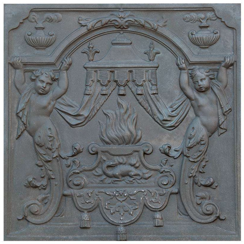 Plaque cheminée fonte - de, en