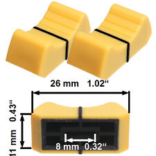 SIFAM 2 Bouton Fader Jaune 8mm Manette Tables de Mixage Mixer 11x26mm