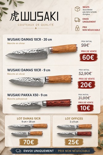 Couteaux japonais wusaki cm - couteaux,