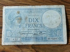 Billet 10 Frs Bleu 1940 A 1 euro !