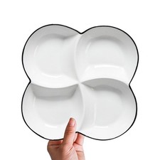  Assiette à compartiments en porcelaine 8,5 pouces : petit bol à sauce,