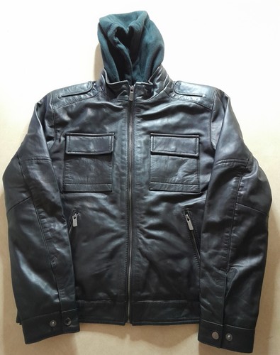Blouson cuir noir icon avec - blouson, en