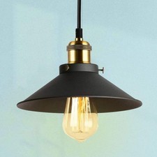 Suspension Luminaire Industrielle Noir Suspension Vintage Retro Lampe Suspend...
