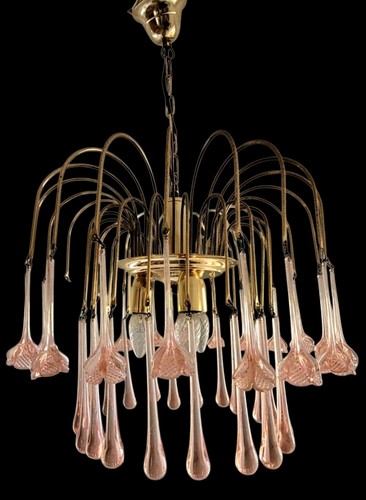 Lustre pampilles murano rose - pampilles,