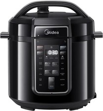 Midea Autocuiseur 9-en-1, 6L, 12 Programmes, Inox Noir, Pot Antiadhésif