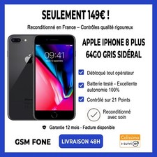 iPhone 8 Plus 64 Go - Gris Sidéral - Débloqué - Parfait État -  Garantie 12 Mois