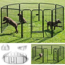 Parc Enclos Cage pour Chiens Chiots Animaux Lapin Exterieur Métal Solide Petigi