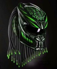 CASQUE TOP PREDATOR CUSTOM GREEN FIRE (CERTIFIÉ DOT & ECE)