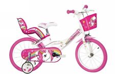 VÉLO 16 UNICORN ROSE BLANC POUR FILLE 4/5 ANS HAUTEUR DE 95/115CM DINO BIKES