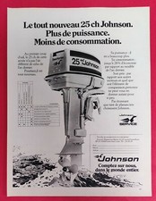 Publicité de presse Marine Moteur Bateau plaisance le nouveau JOHNSON 25CV 1977