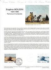 document philatélique officiel  tableau Eugène Boudin 14 Honfleur  1987