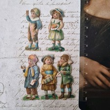 5 Chromos Anciens Enfants