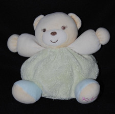 Peluche KALOO plume doudou ours  vert boule  pieds bleus 16 cm TTBE