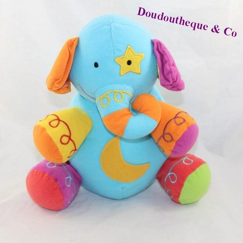 Peluche éléphant bawi bleu - éléphant,