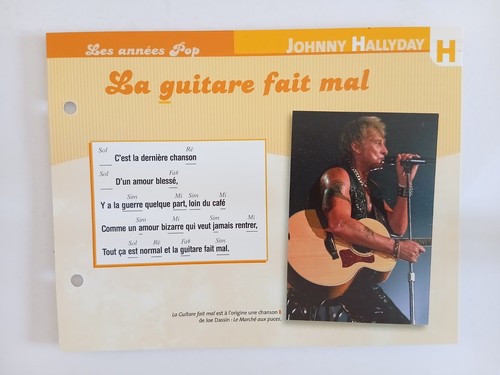 Carte fiche johnny hallyday - carte,