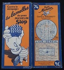 Carte MICHELIN old map 1935 n° 74 LYON GENVE Guide Bibendum pneu tyre