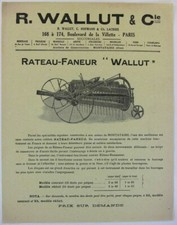 prospectus brochure machine agricoles R.WALLUT rateau faneur tracteur ih deering