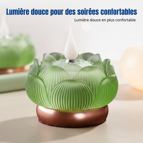 Bougie led lotus - led, verre