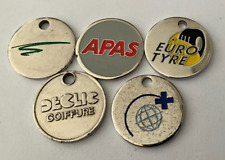 23 - LOT de 5 JETONS CADDIE METAL - VOIR DESCRIPTIONS